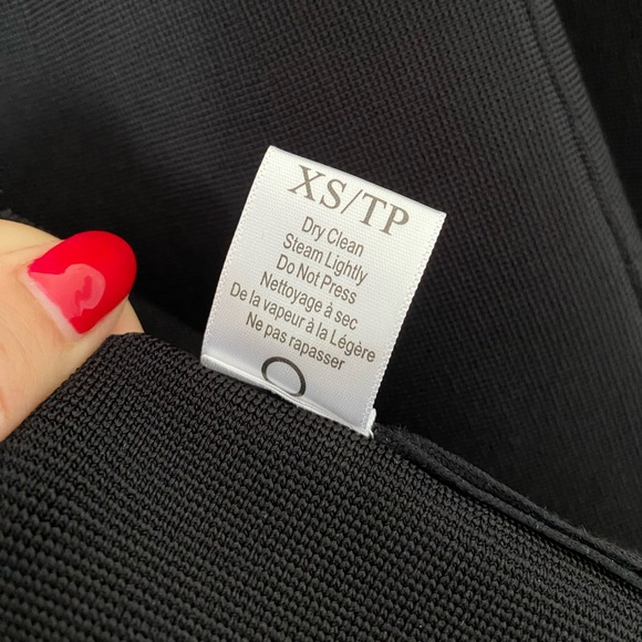 A.L.C. Black Fringe Heavy Knit Stretch Circle Midi Skirt XS - Picture 6 of 7